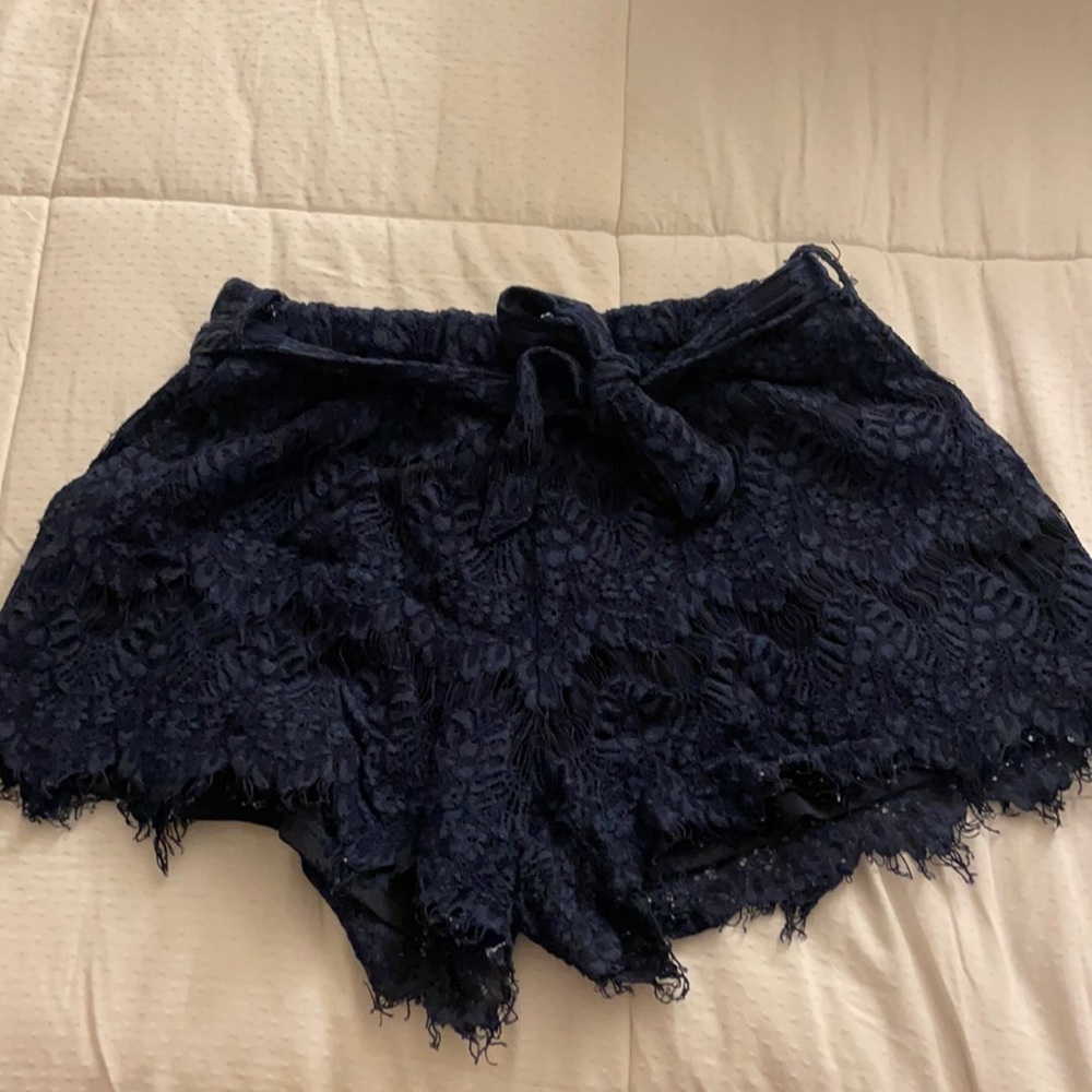 Navy Blue Lace Shorts